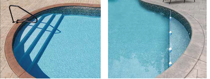 Built-In Inground Pool Stair Options Built In, Liner Covered Inground Pool Stair Options